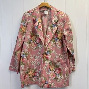 Vintage Cos Cob Women Preppy Floral Blazer Size A4 Old Money Bloomcore Office